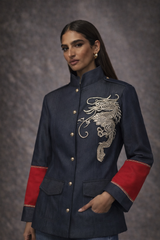 Riley Denim Dragon Cargo Jacket