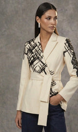 Colette Ivory Belted Tuxedo