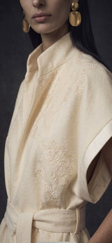 Damask Ivory Structured Gilet