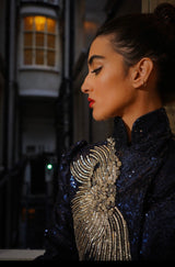Audrey Flower Detail Sequin Jacket