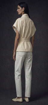 Damask Ivory Structured Gilet