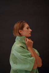 Alian in Mint Blouson Coat