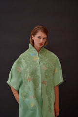 Alian in Mint Blouson Coat