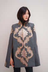 Anais in Grey Flannel Cape