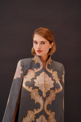 Anais in Grey Flannel Cape