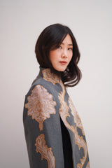 Anais in Grey Flannel Cape