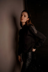 Black Epaulet Hoodie