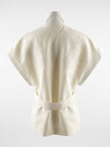Damask Ivory Structured Gilet