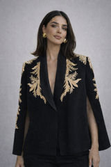 Alya Black Tuxedo Cape