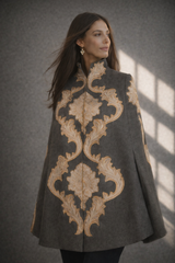 Anais in Grey Flannel Cape