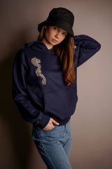 Navy Gunmetal Feng Shui Hoodie