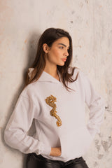 White Gilt Feng Shui Hoodie