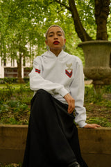 White Military Hoodie