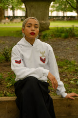 White Military Hoodie