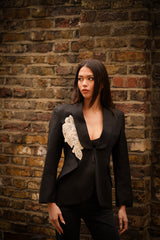 Zoe in Pearl Drop Blazer ( Black)