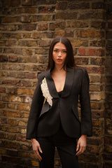 Zoe in Pearl Drop Blazer ( Black)