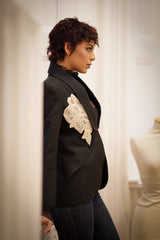Zoe in Pearl Drop Blazer ( Black)