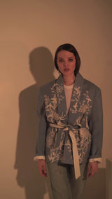 Nyla Powder Blue Belted Jacket