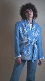 Nyla Powder Blue Belted Jacket
