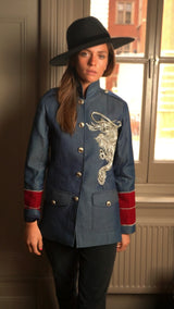 Riley Denim Dragon Cargo Jacket