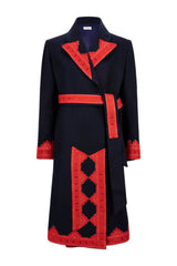 Kyana Navy Belted Coat