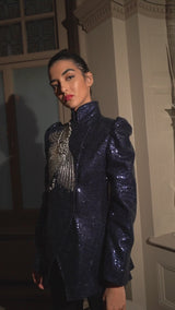 Audrey Flower Detail Sequin Jacket