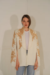Alya cream Tuxedo Cape