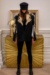 Alya Black Tuxedo Cape