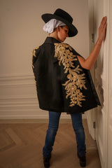 Alya Black Tuxedo Cape
