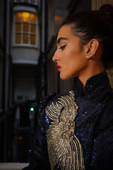 Audrey Flower Detail Sequin Jacket
