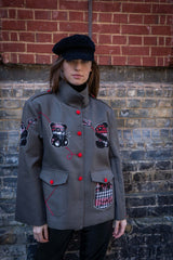 Green teddy bear jacket