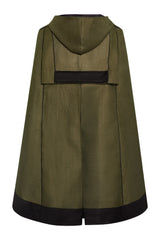Green long hooded cape