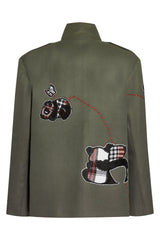 Green teddy bear jacket