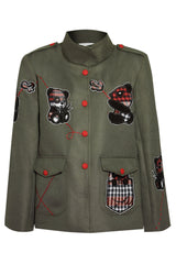 Green teddy bear jacket