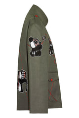 Green teddy bear jacket