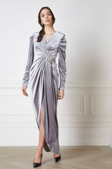Camille Grey Velvet Dress