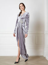 Camille Grey Velvet Dress