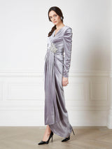 Camille Grey Velvet Dress