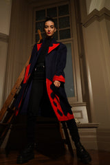 Kyana Navy Belted Coat