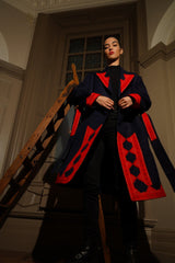 Kyana Navy Belted Coat