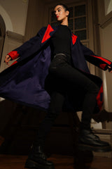 Kyana Navy Belted Coat