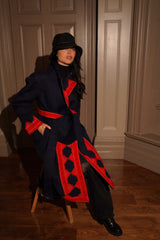 Kyana Navy Belted Coat