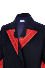 Kyana Navy Belted Coat