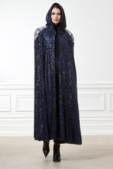 Amir Hooded Sequin Cape