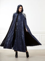 Amir Hooded Sequin Cape