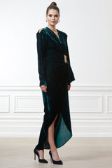 Camille Emerald Green Ruched Dress