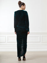 Camille Emerald Green Ruched Dress