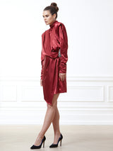 Celestine Silk Satin Burgundy Dress