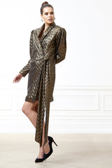 Mara Gold Tuxedo Dress