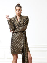 Mara Gold Tuxedo Dress